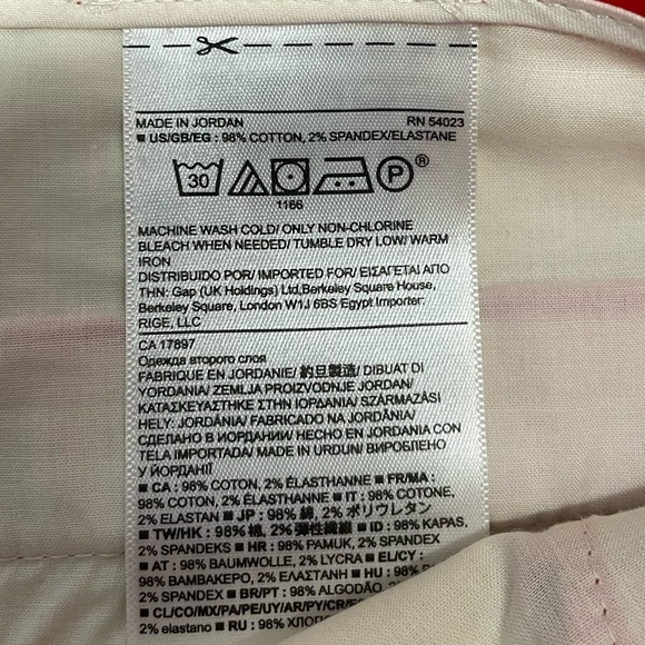 Red Striped Banana Republic Flat Front Shorts Size 8 - Picture 8 of 8